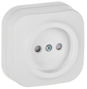 Розетка 1-местная с защитными шторками IEK Glory ERH13-K01M-10 белый матовый