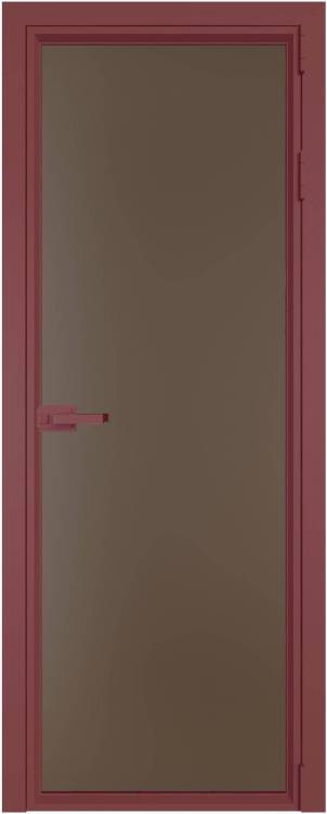 Межкомнатная дверь Profil Doors 1 AV цвет профиля Красный антрацит, стекло безопасное 6 мм монохром гляссе 800x2000