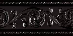 Бордюр CARMEN Caprichosa Cenefa Yara Negro 7.5x15