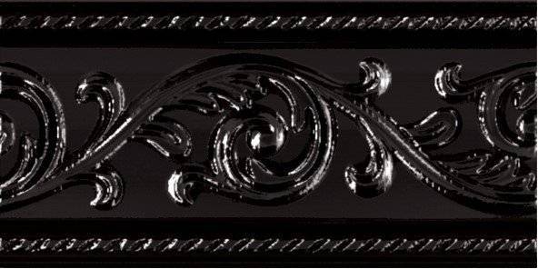Бордюр CARMEN Caprichosa Cenefa Yara Negro 7.5x15