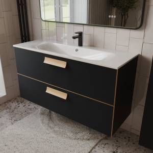 Тумба с раковиной Terminus Noto NOT101202099901O черный soft touch, 120x62