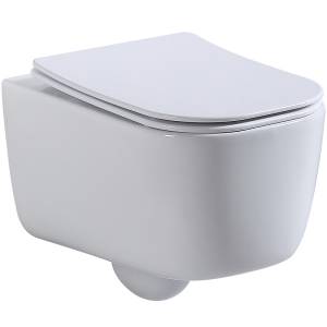 Унитаз подвесной beWash Minimal BKWHR003480 безободковый, с сиденьем микролифт, белый глянец