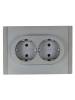 Розетка 2-местная с заземлением IEK Forte&Piano FP-R21-16-1-K46 сталь фото 3