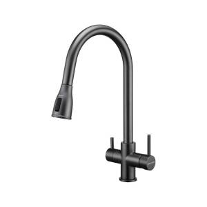 Смеситель для кухни Paulmark Lange La214212-GM вороненая сталь