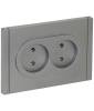 Розетка 2-местная IEK Forte&Piano FP-R20-10-1-K46 сталь