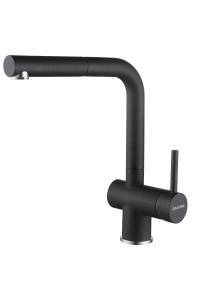 Смеситель для кухни Paulmark Dosse Do214418-BLM с гибким изливом, черный