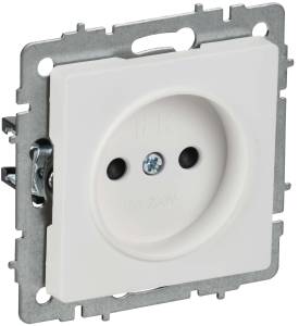 Розетка 1-местная с защитными шторками IEK Brite BR-R13-10-K91 арктический белый