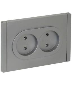Розетка 2-местная IEK Forte&Piano FP-R20-10-1-K46 сталь