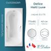 Чугунная ванна Delice Haiti Luxe 170x80 с ножками, с ручками