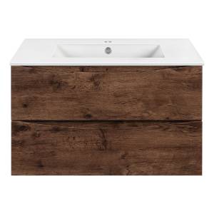Тумба под раковину Vincea Mia VMC-2MC800RW 800 подвесная, 2 выкатных ящика soft close, R.Wood