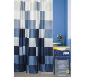 Штора для ванной Bath Plus Rubik'S Cube akch-21289 с кольцами, 180x180, белый, голубой, синий