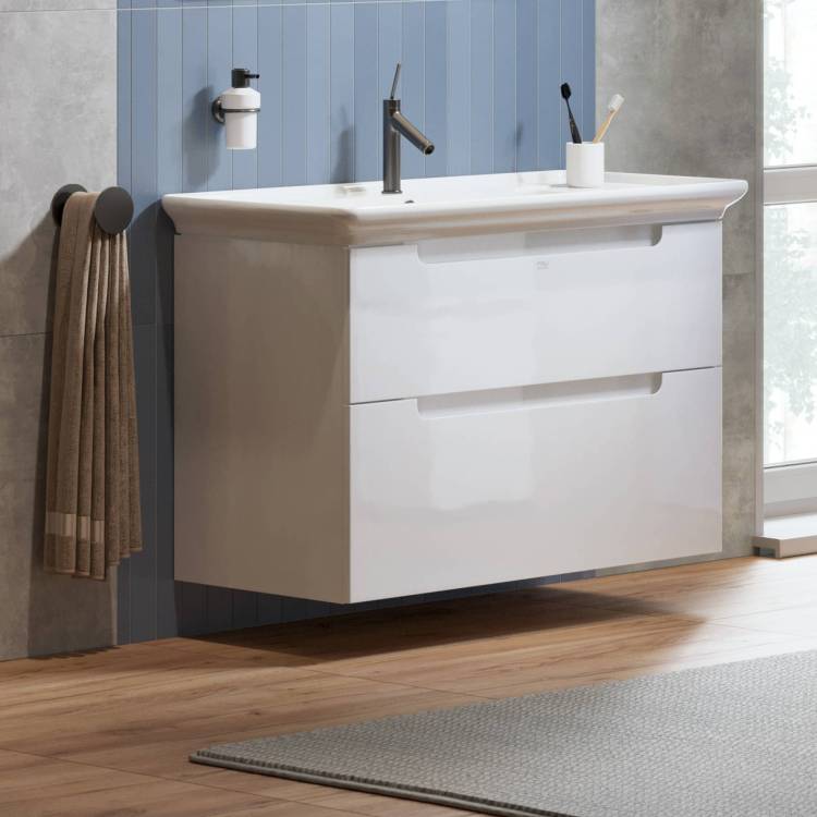 Тумба под раковину Alavann Berta 105 ALV0159005 белая, эмаль