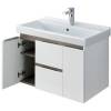 Тумба с раковиной AQUATON Рене 80 белая, грецкий орех фото 3