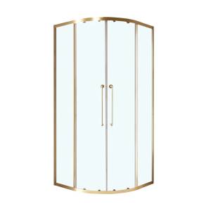 Душевой уголок Cezares Relax RELAX-304-R-2-100-C-BORO профиль брашированное золото, стекло прозрачное, 100x100x200