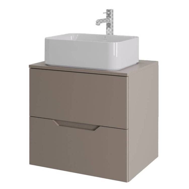 Тумба с раковиной Orange Line Li-60TuLMDF+B02-460W латте матовый, 60 см