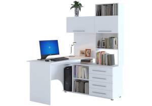 Стол компьютерный Woodville КСТ-14П 506500 белый, правый 140x123.5x182.8