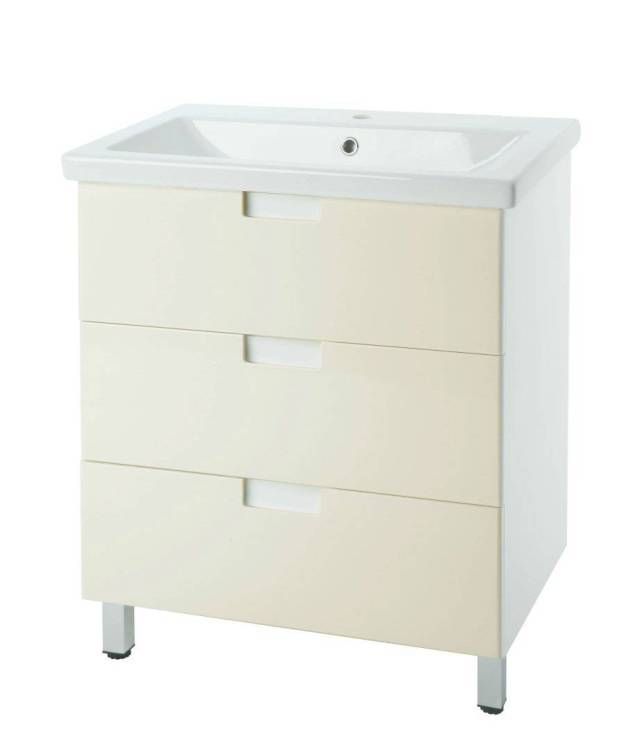 Тумба с раковиной Bellezza Пегас 70 3 ящ. Бежевый