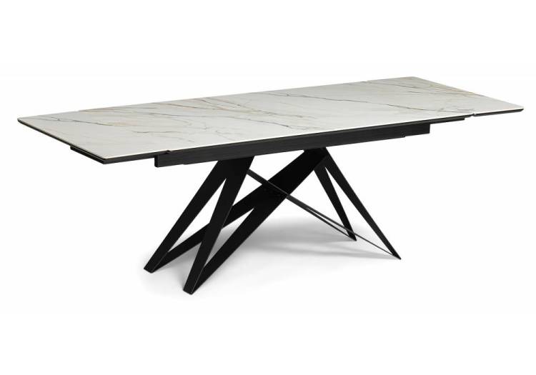 Стол Notta Блэкберн 612182 белый gilt white, черный 160(220)x80x73