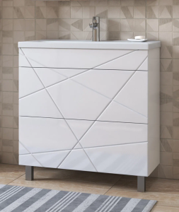 Тумба с раковиной Vigo Geometry 800-0-2 tn.GEO.9696.80.2Y белый, раковина Neo