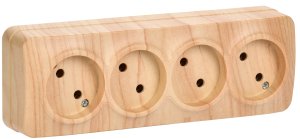 Розетка 4-местная IEK Glory ERH40-K34-10 сосна