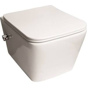 Унитаз подвесной SantiLine SL-5004SM-BD безободковый, с крышкой-сиденьем микролифт