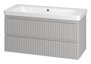 Тумба с раковиной Brevita Виктори УТ000025791 Серый шелк, 105 см