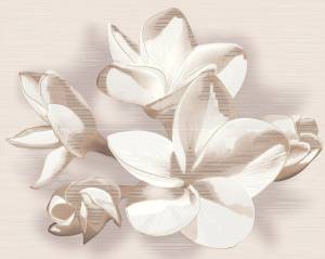 Панно Azori Amati 584192004 Plumeria Beige (из 2-х частей) 40.2x50.5