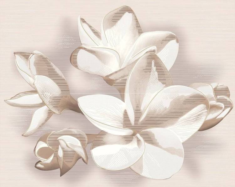 Панно Azori Amati 584192004 Plumeria Beige (из 2-х частей) 40.2x50.5