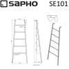 Декоративная лесенка SAPHO SEGA для интерьера, стальная, 550x1700x70 мм, белый матовый фото 6