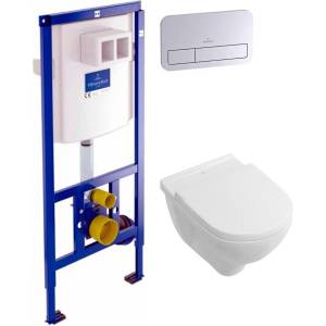 Комплект Унитаз подвесной Villeroy&Boch O.Novo 5660 H101 alpin + Инсталляция 9224 6100 + Кнопка Viconnect 92249061