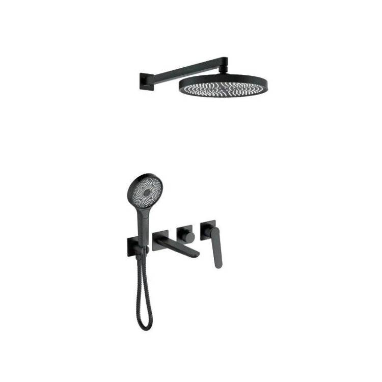 Душевой комплект Bronze de Luxe Icon 3009CB черный матовый
