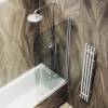 Шторка на ванну MaybahGlass MGV-626-5 профиль хром матовый, стекло бесцветное, 140x70