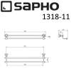 Полотенцедержатель SAPHO DIAMOND двойной 600 мм, бронза фото 3
