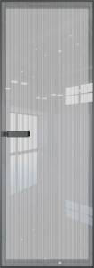 Межкомнатная дверь Profil Doors 1 AGN цвет профиля Серая ночь, стекло безопасное 4 мм страйп 600x2000