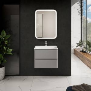 Тумба под раковину AQUAme S4 AQM900460GM подвесная, серый, 60 см