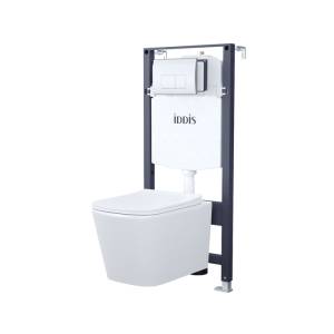 Комплект Iddis Basic BASBI01i73 безободковый, сиденье микролифт, кнопка хром