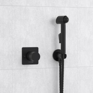 Гигиенический душ Wasserkraft A07436 встраиваемый, шланг 120 см, черный