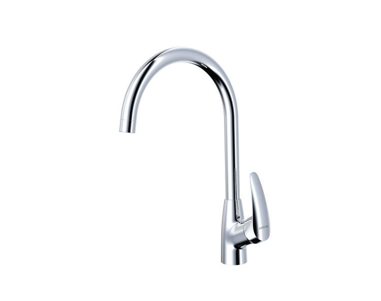 Смеситель для кухни Avrora Star AV5721 с высоким поворотным изливом, хром