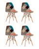 Набор из 4 стульев Stool Group Eames Y808 X4 пэчворк