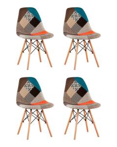 Набор из 4 стульев Stool Group Eames Y808 X4 пэчворк