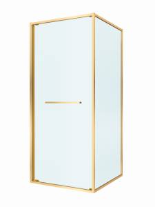 Душевой уголок Cezares LUX-A-FS-1-90-C-BORO профиль брашированное золото, стекло прозрачное, 90x90x195