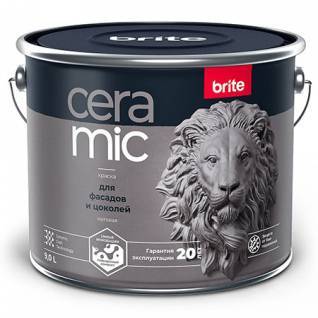 Краска для фасадов и цоколей Brite Ceramic матовая база С 9 л