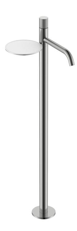 Смеситель для раковины Boheme Stick 120-NB.4 напольный, Nickel Brush с ручкой Spirale