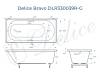Ванна из искусственного камня Delice Bravo DLR330039R-G 190x90, белая глянцевая, с ручками хром, без ножек фото 11