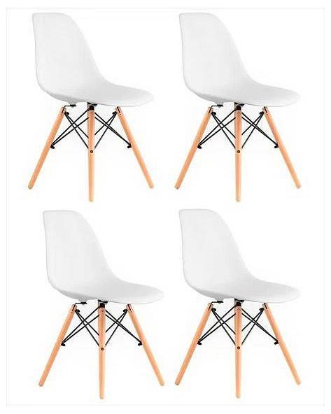 Набор из 4 стульев Stool Group Eames Y801 white X4