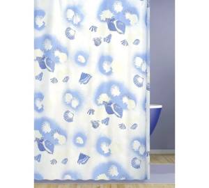 Штора для ванной Bath Plus Sea Snail 2119/0-N 180x180, белый, голубой, синий