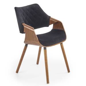 Стул кухонный Halmar K396 V-CH-K/396-KR-ORZECH/CZARNY черный/орех