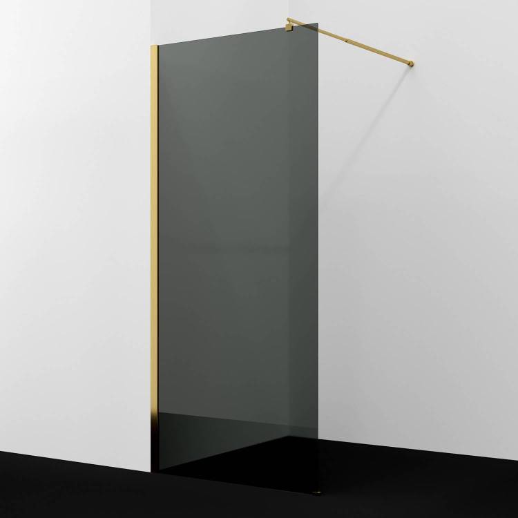 Душевая перегородка Wasserkraft Rur 30W39PG-TG профиль глянцевое золото, стекло тонированное, 90x120x200