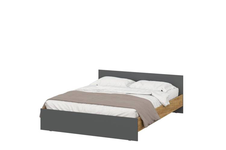 Кровать двухспальная Арника Денвер 00-00303826 Дуб Золотой/Графит