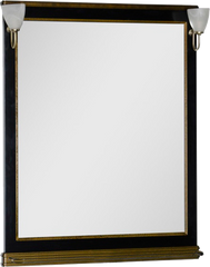 Зеркало Aquanet Валенса 90 черный краколет, золото, с полкой, без светильников